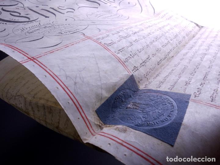 Manuscritos antigos: PERGAMINO MANUSCRITO EN INGLES CON SELLOS DE LACRE, LONDON 1810