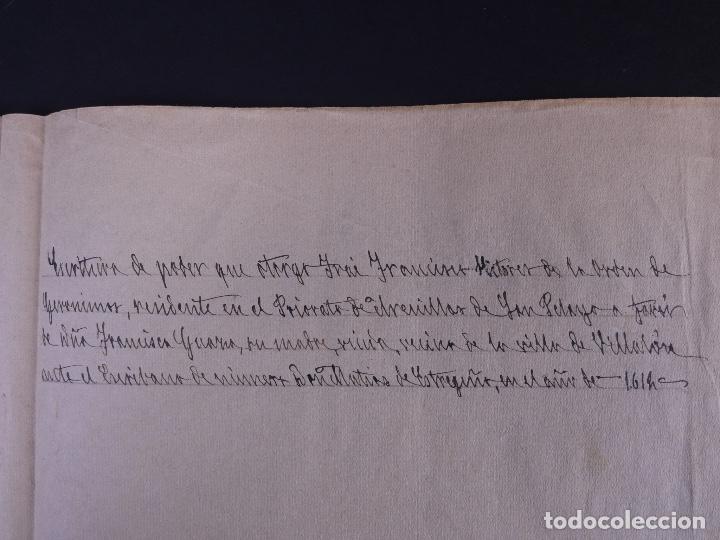 Manuscritos antiguos: ESCRITURA DE PODER, ARENILLAS DE SAN PELAYO 1614 - Foto 3