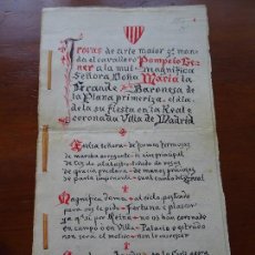 Manuscritos antiguos: POMPEYO GENER, 1905, 3 FOLIOS A 1 CARA