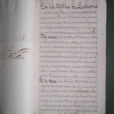 Manuscritos antiguos: ESCRITURA DE ARRENDAMIENTO DE LA VADIMA (PELILLA, SALAMANCA). LEDESMA 1872. Lote 122260143