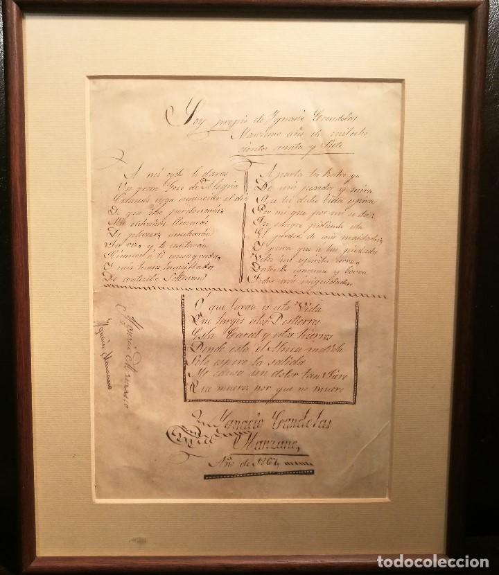 Manuscritos antiguos: POEMA DE IGNACIO CANDELAS MANZANO DE 1867 - Foto 1