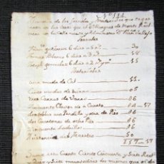 Manuscritos antiguos: AÑO 1785. LEÓN. MEMORIA JORNALES Y MATERIALES DE CASAS, MARQUÉS DE MONTE REAL, CALLE NUEVA. . Lote 124551423
