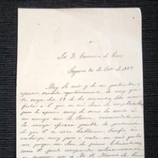 Manuscritos antiguos: AÑO 1887. SEGOVIA. CARTA MANUSCRITA FIRMADA OBISPO DE SEGOVIA. VACANTE SANTA SEDE. MEMBRETE EN SECO. Lote 124553615