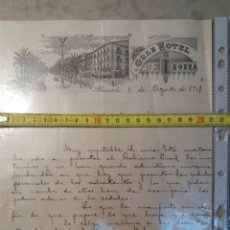 Manuscritos antigos: ALICANTE GRAN HOTEL IBORRA 1901. Lote 300969973