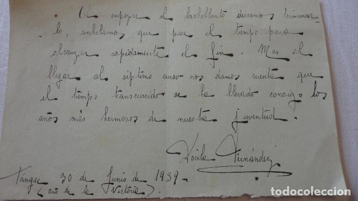Manuscritos antiguos: ANTIGUA NOTA MANUSCRITA.TANGER 1939 - Foto 1
