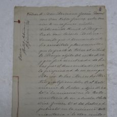 Manuscritos antiguos: MANUSCRITO 1889 COPIA DE SENTENCIA EN INTERDICTO DE POSEER MEDIA FANEGA DE TIERRA EN PORTILLO....