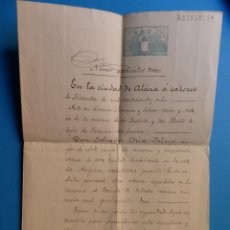 Manuscritos antiguos: ALCIRA, VALENCIA - DOCUMENTO ESCRITURA - AÑO 1908