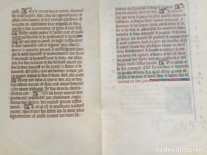 Manuscritos antiguos: C&oacute;dice Medieval, reproducci&oacute;n facs&iacute;mil, 40 x 35 cms. Ambas caras - Foto 2