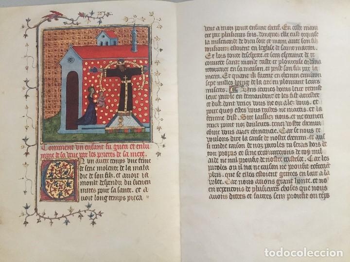 Manuscritos antiguos: C&oacute;dice Medieval, reproducci&oacute;n facs&iacute;mil, 40 x 35 cms. Ambas caras - Foto 3