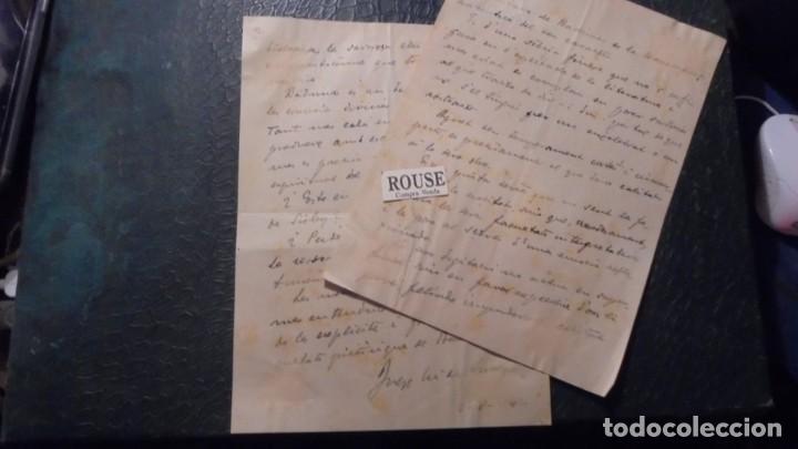 Ancient Manuscripts: JOSEP MARIA DE SUCRE / ANTONI BADRINAS CARTA AUTOGRAFA ORIGINAL 2 PAG. CRITICA SOBRE EL PINTOR ,