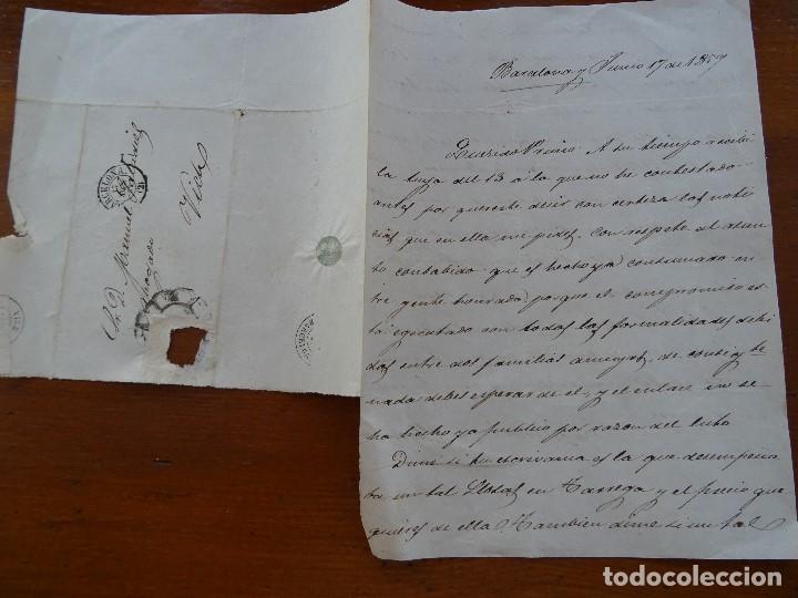 Manuscritos antiguos: Prefilatelia, Barcelona sello, 1859? - Foto 1
