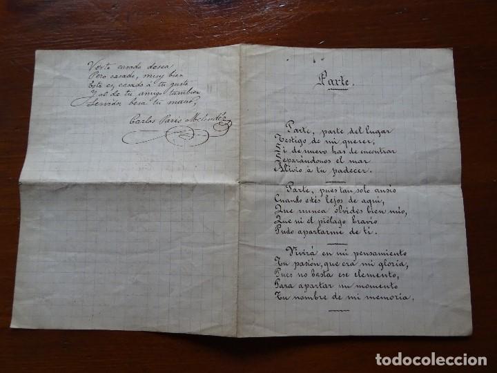 Manuscritos antiguos: Poes&iacute;as originales firmadas - Foto 1