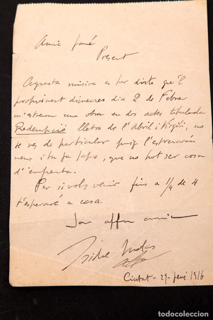 Manuscritos antiguos: ISIDRE MOLAS I FONT - CARTA MANUSCRITA - Foto 1