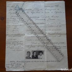 Manuscritos antiguos: GUERRA CIVIL, PASAPORTE EXPEDIDO POR RAMÓN ESTADELLA Y PUJOLA, 1937