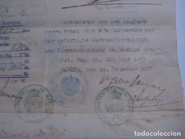 Manuscritos antiguos: 1907. INTERPRETACI&Oacute;N JURADA DEL ALEM&Aacute;N AL CASTELLANO. BERL&Iacute;N - MADRID. - Foto 6