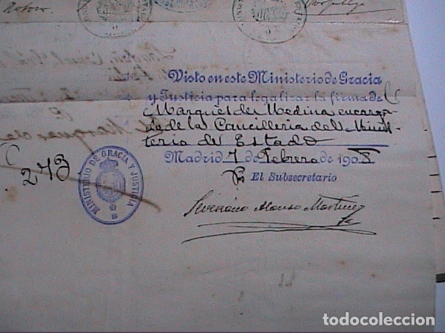 Manuscritos antiguos: 1907. INTERPRETACI&Oacute;N JURADA DEL ALEM&Aacute;N AL CASTELLANO. BERL&Iacute;N - MADRID. - Foto 7