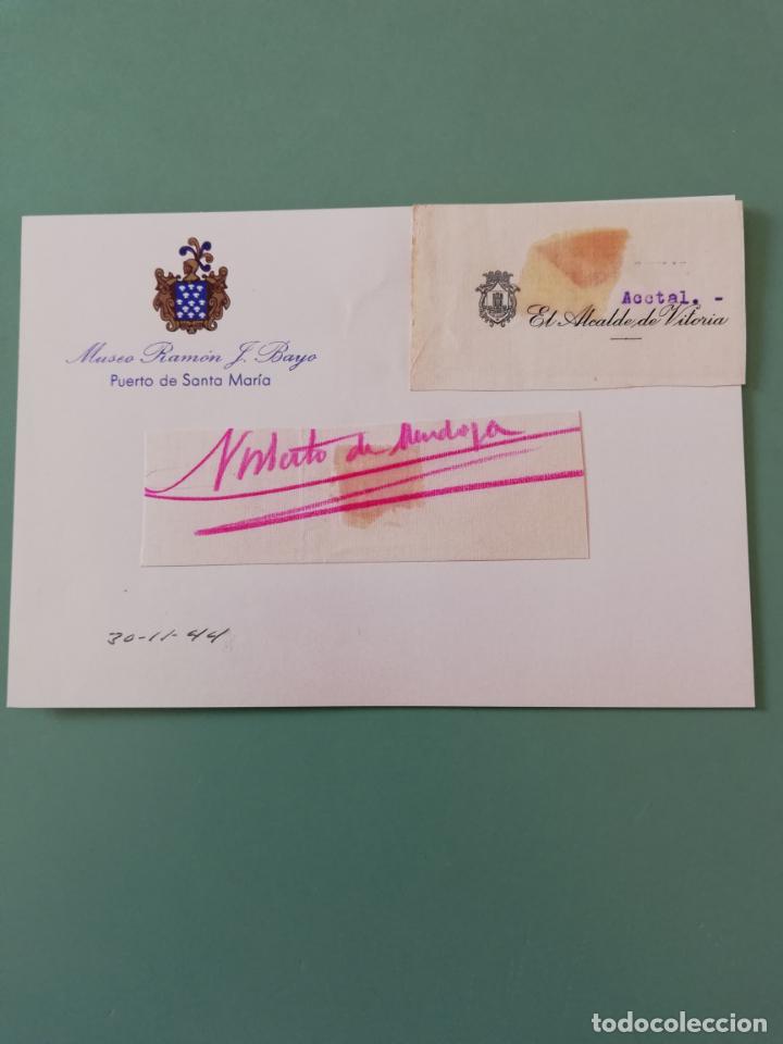 Manuscritos antiguos: SIGNED. FIRMA DEL ALCALDE DE VITORIA 1944. - Foto 1