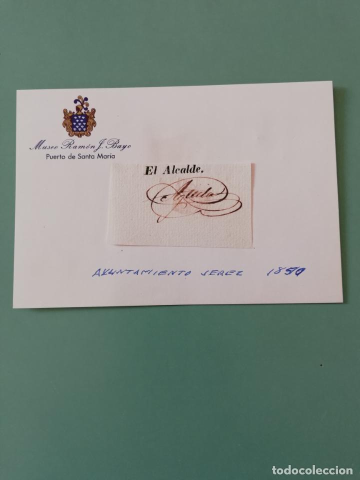 Manuscritos antiguos: SIGNED. FIRMA DEL ALCALDE DE JEREZ 1850 - Foto 1
