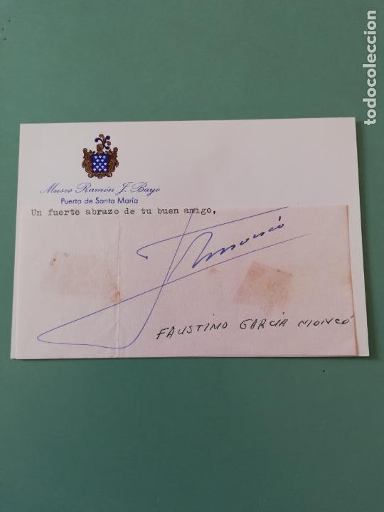 Manuscritos antiguos: SIGNED. FIRMA DE FAUSTINO GARC&Iacute;A MONC&Oacute;. - Foto 1