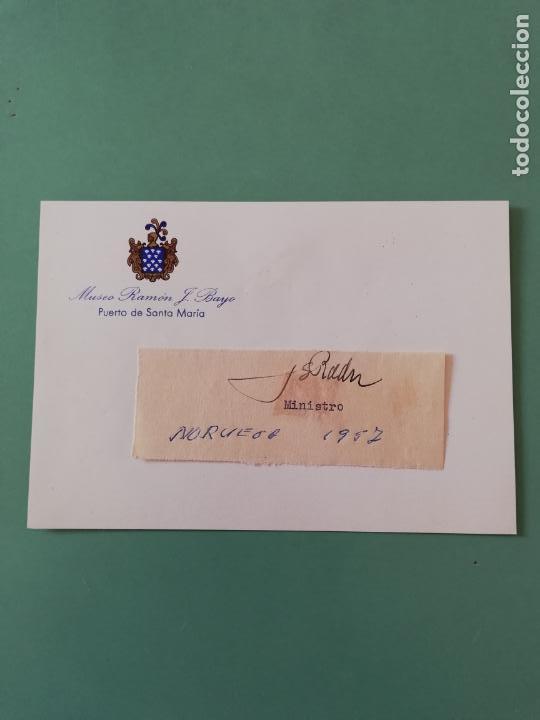 Manuscritos antiguos: SIGNED. FIRMA DEL MINISTRO DE NORUGA 1957. - Foto 1