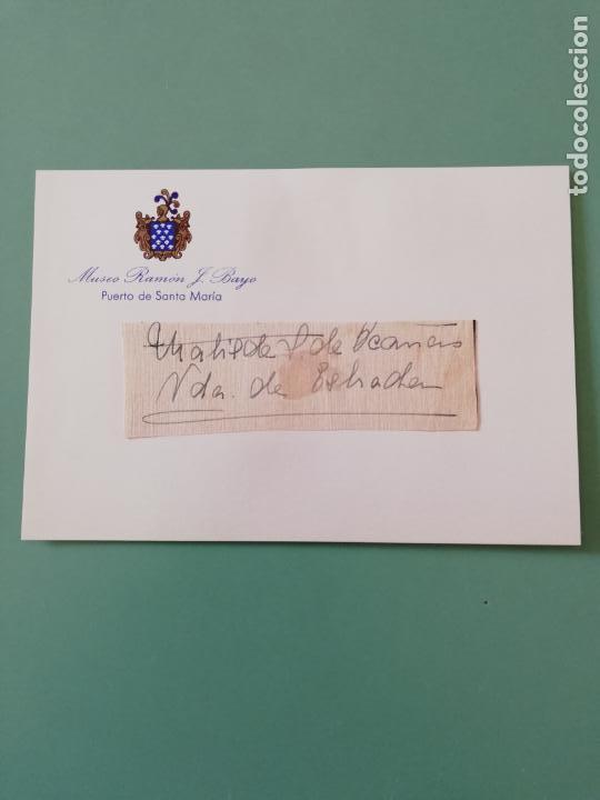 Manuscritos antiguos: SIGNED. FIRMA DE MATILDE VDA DE BEHADA - Foto 1