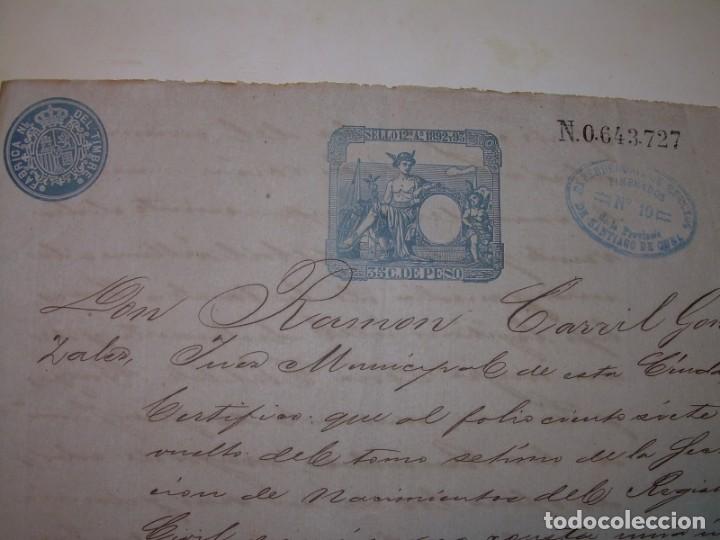 Manuscritos antiguos: MANUSCRITO DE SANTIAGO DE CUBA....1893 - Foto 1