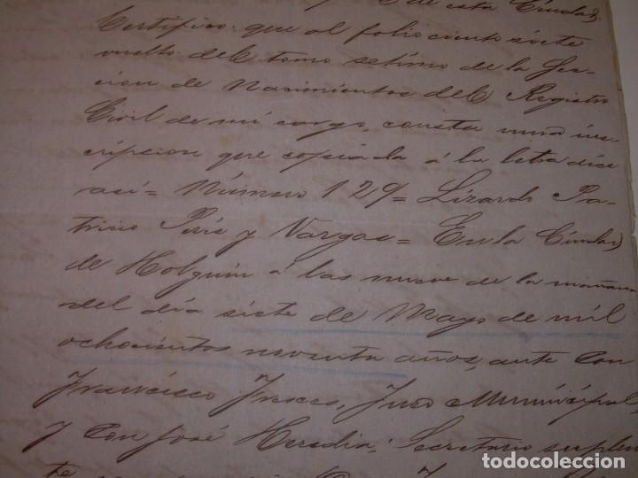 Manuscritos antiguos: MANUSCRITO DE SANTIAGO DE CUBA....1893 - Foto 4