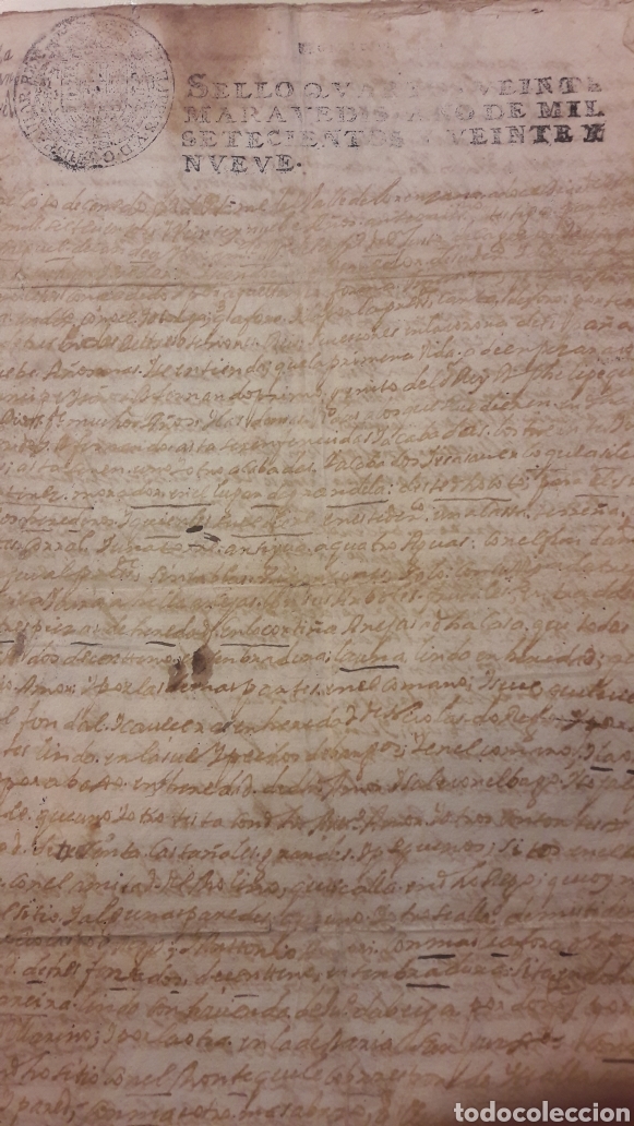 Manuscritos antiguos: 1729 escritura Lugo - Foto 1