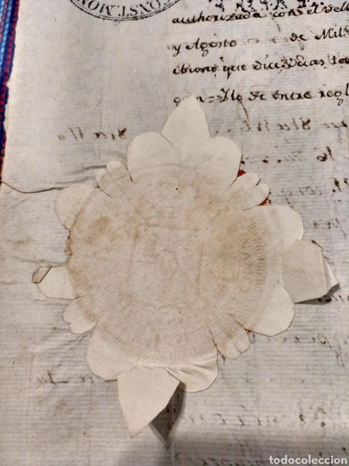 Manuscritos antiguos: DOCUMENTO DE 1813 CON SELLO DE PAPEL UNA HOJA - Foto 2