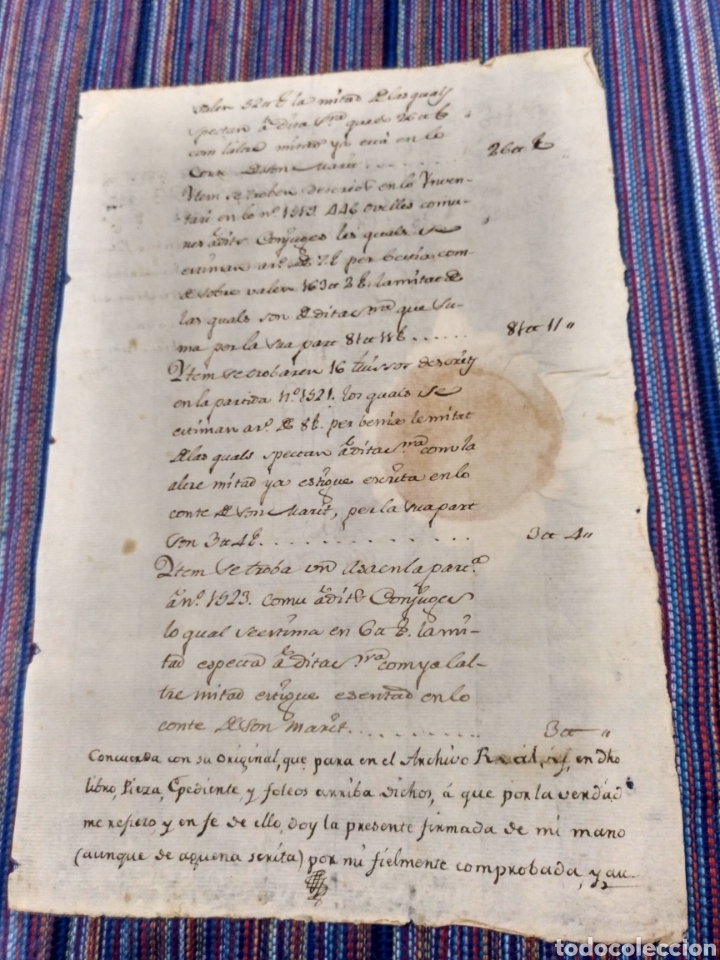 Manuscritos antiguos: DOCUMENTO DE 1813 CON SELLO DE PAPEL UNA HOJA - Foto 3