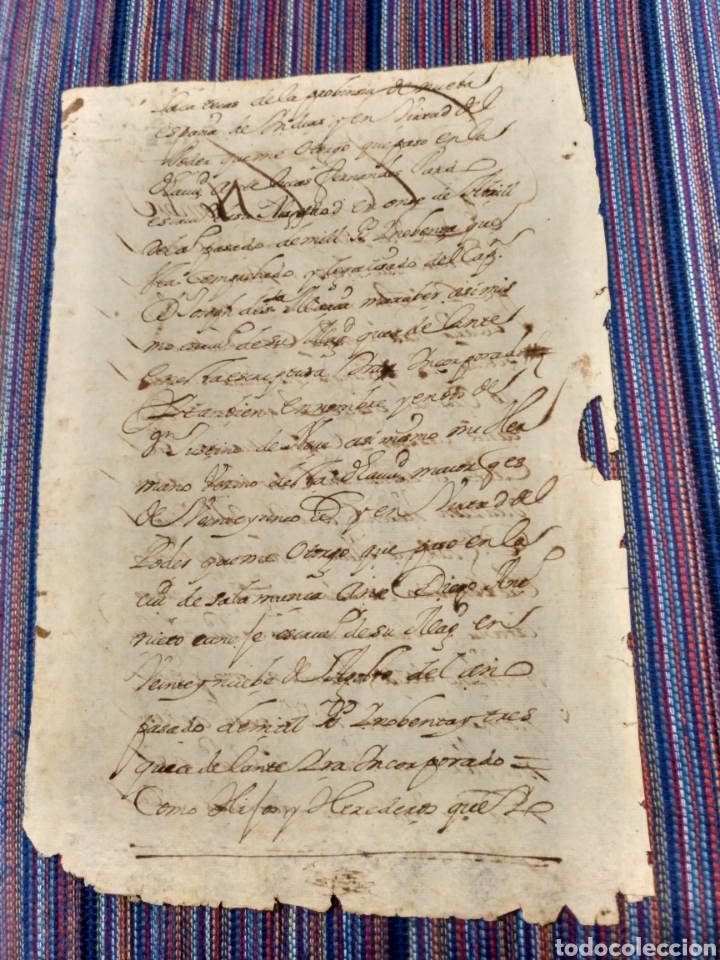 Manuscritos antiguos: DOCUMENTO UNA HOJA 1697. A CLASIFICAR - Foto 2