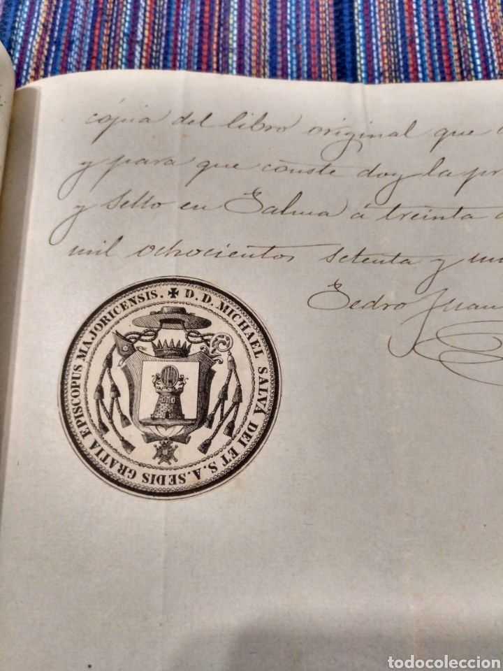 Manuscritos antiguos: DOCUMENTO 1871 DOS HOJAS SELLO OBISPADO - Foto 2