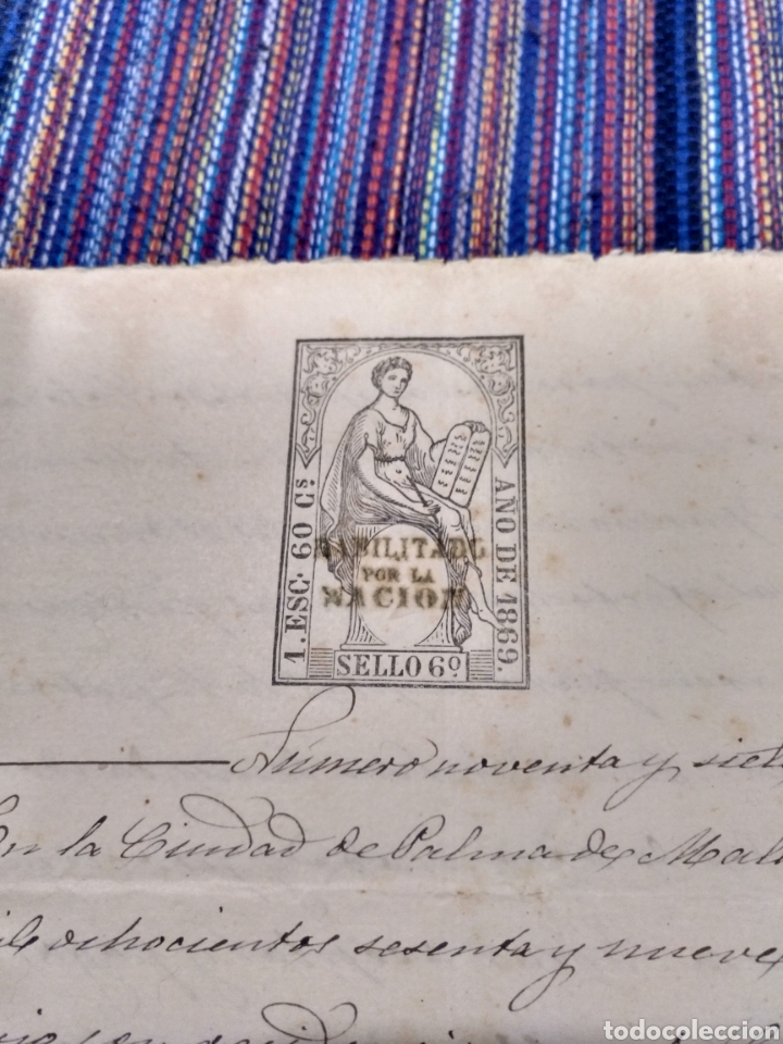 Manuscritos antiguos: DOCUMENTO 1869 DOS HOJAS PALMA MALLORCA - Foto 2