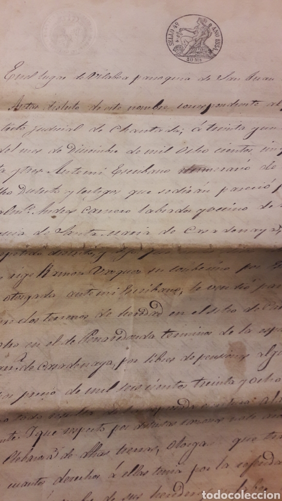 Manuscritos antiguos: 1854 Antas de Ulla Lugo escritura - Foto 1
