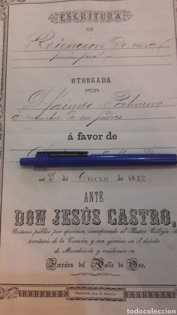 Manuscritos antiguos: 1882 Villa Foz Lugo - Foto 1