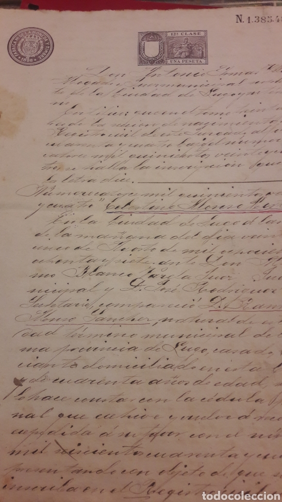 Manuscritos antiguos: 1898 Lugo escritura - Foto 1