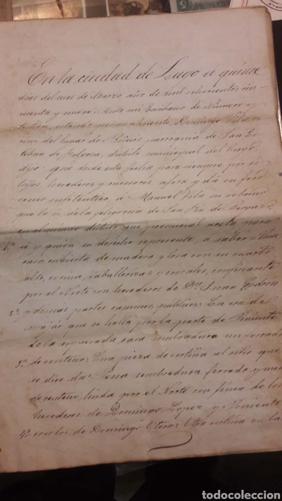 Manuscritos antiguos: 1859 Ciudad Lugo escritura - Foto 1