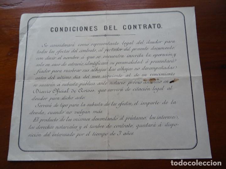 Manuscritos antiguos: Papeleta de empe&ntilde;o de alhajas 1906 joyas, oro - Foto 2