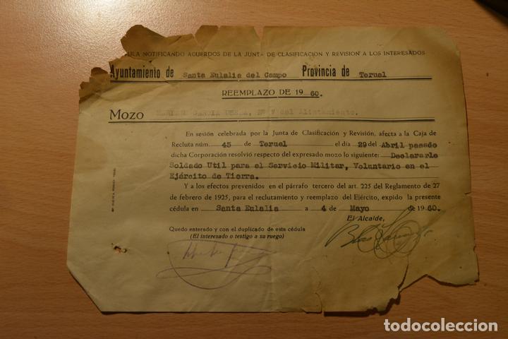 Manuscritos antiguos: DOCUMENTO ALISTAMIENTO CAJA DE RECLUTAS REMPLAZO 1960 - Foto 1