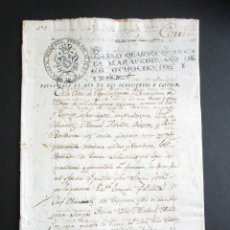 Manuscritos antiguos: AÑO 1814. AGUILAFUENTE. SEGOVIA. ESCRITURA DE TRUEQUE Y CAMBIO DE TIERRAS DE CARDOS. . Lote 161508998