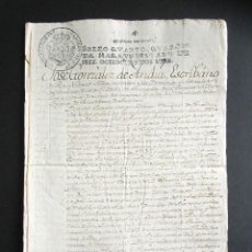 Manuscritos antiguos: AÑO 1806. SEVILLA. ESCRIBANO DEL REY Y DE ACUERDOS DE LA UNIVERSIDAD DE CORREDORES DE LONJA DA FE. 