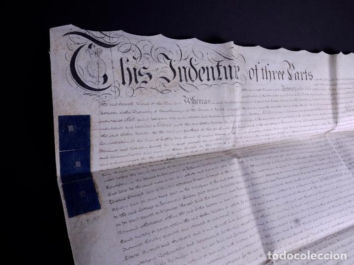 Manuscritos antiguos: MANUSCRITO EN INGL&Eacute;S SOBRE PERGAMINO 1804 - Foto 1