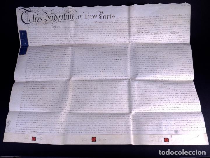 Manuscritos antiguos: MANUSCRITO EN INGL&Eacute;S SOBRE PERGAMINO 1804 - Foto 3