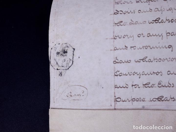 Manuscritos antiguos: MANUSCRITO EN INGL&Eacute;S SOBRE PERGAMINO 1804 - Foto 5