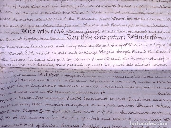 Manuscritos antiguos: MANUSCRITO EN INGL&Eacute;S SOBRE PERGAMINO 1804 - Foto 9