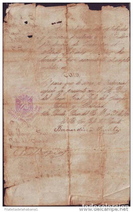 Manuscritos antiguos: *BE21 CUBA INDEPENDENCE WAR CORONEL BERNARDINO PUENTE - Foto 1
