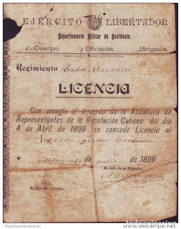 Manuscritos antiguos: *BE24 CUBA INDEPENDENCE WAR CORONEL ALFREDO DESPAIGNE - Foto 2