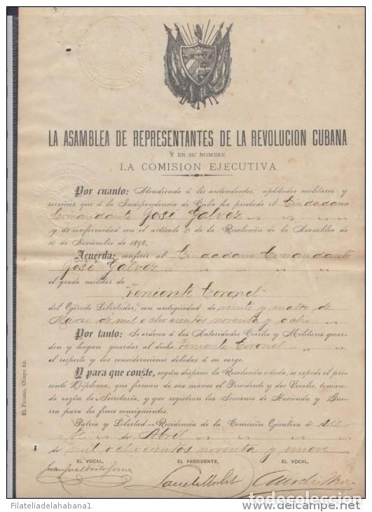 Manuscritos antiguos: *BE300 CUBA INDEPENDENCE WAR  CORONEL JOSE GALVES (MILITAR LIVE DOCS) 1898 - Foto 5