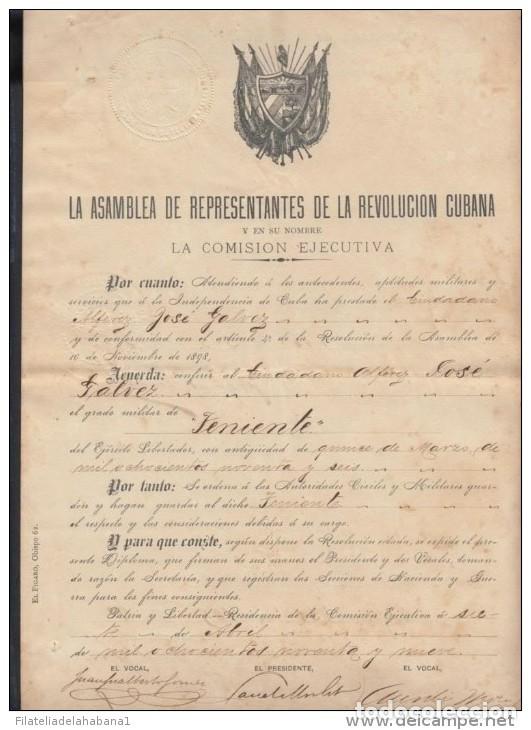 Manuscritos antiguos: *BE300 CUBA INDEPENDENCE WAR  CORONEL JOSE GALVES (MILITAR LIVE DOCS) 1898 - Foto 7