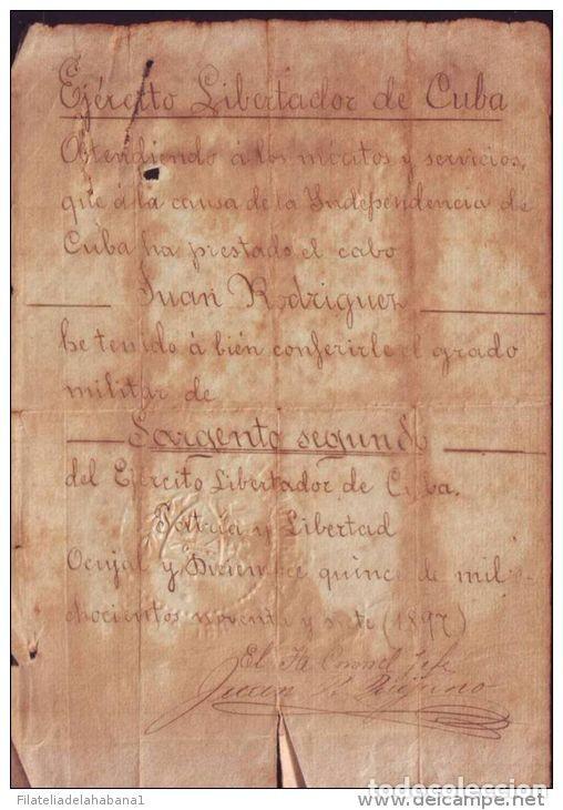 Manuscritos antiguos: *BE55 CUBA INDEPENDENCE WAR CORONEL JUAN  P QUIJANO - Foto 2